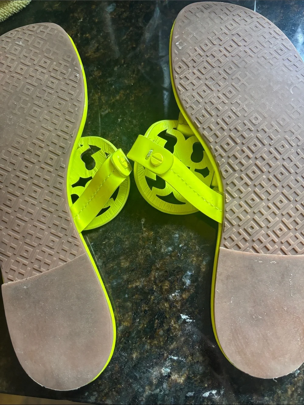 Tory Burch Fluorescent Neon Yellow Miller Size 7.5